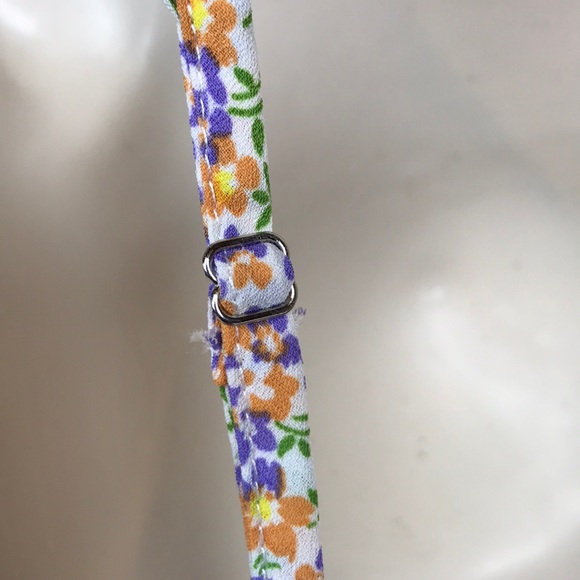 BLUE BLUSH FLORAL TOP WITH BUTTONS, TIE & RUFFLE M - Picture 11 of 16